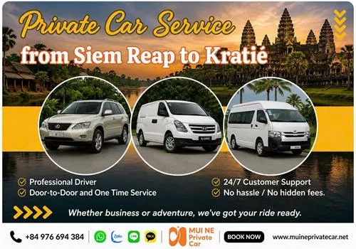 Siem Reap to Kratie Private Car Transfer